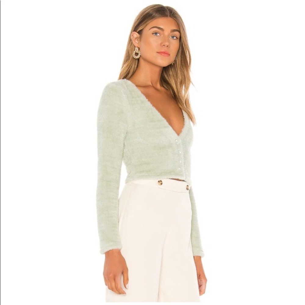 Revolve Majorelle Fuzzy Crop Cardigan